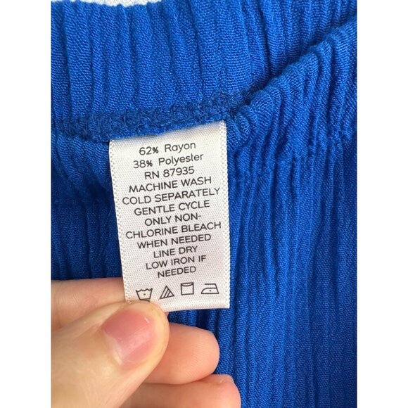 Susan Graver Womens XS Blue Crinkle Textured Midi Skirt - Picture 5 of 5